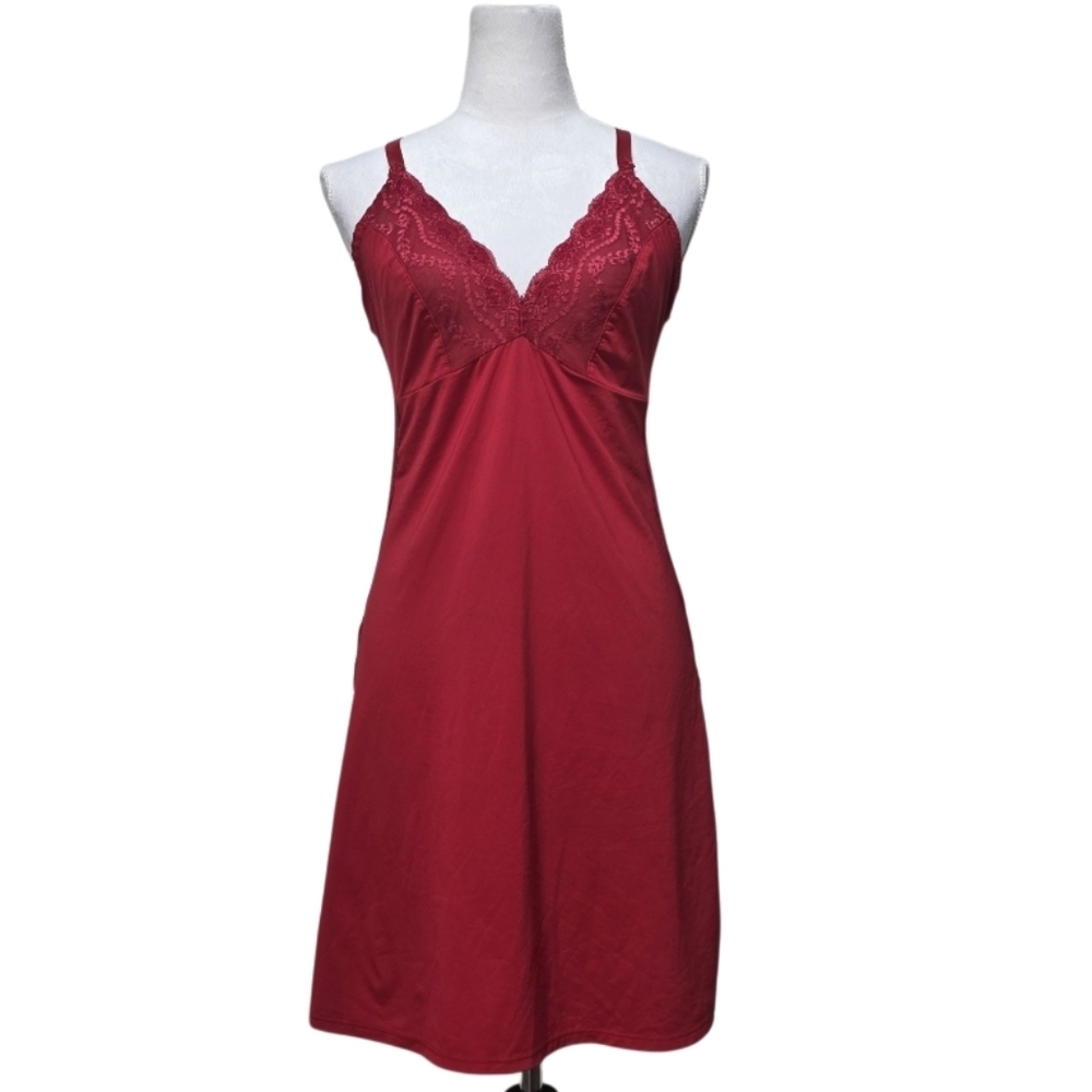 3/$15 🔴 Sale Delta Bourke Red Lace Chemise With Adjustable Straps Size 2X